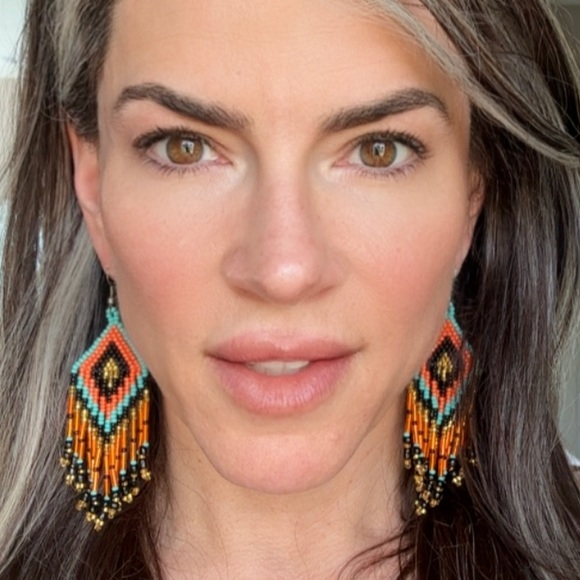 Beaded fringe earrings - Picture 1 of 3